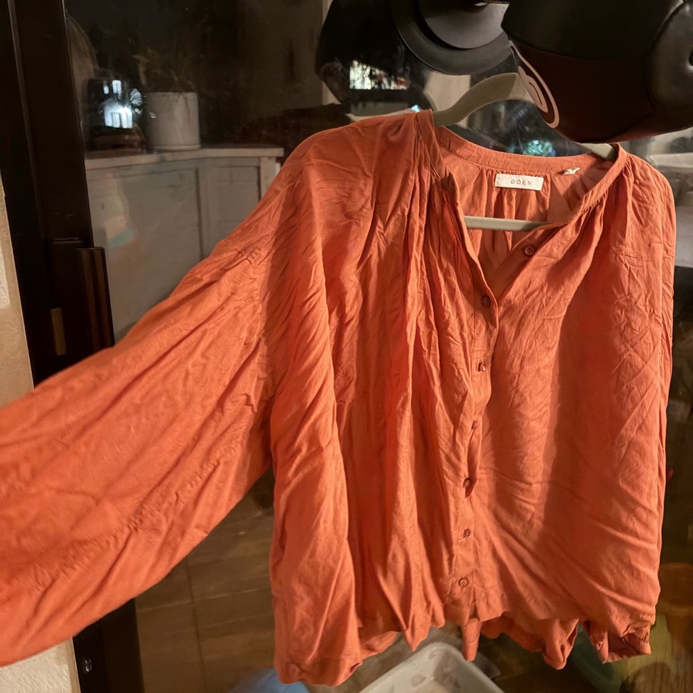 DÔEN Button Front Blouse